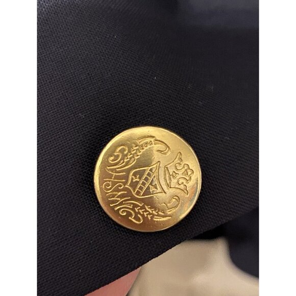 Hart Schaffner Marx Navy Blue Blazer Men's 44L Single Breasted 2 Button Brass - Picture 10 of 12